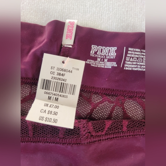 PINK Floral Lace Extra Low Rise Cheekster Set - Picture 5 of 8